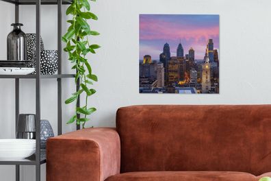 Leinwandbilder Bilder Kunstdrucke Wanddeko Deko Wohnzimmer 50x50 cm Steden - Skyline
