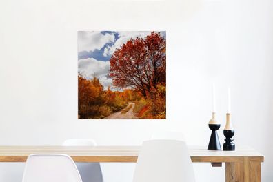 Glasbild Glasfoto Wandbild Bilder Deko 50x50 cm Boom - Pad - Herfst (Gr. 50x50 cm)