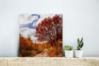 Glasbild Glasfoto Wandbild Bilder Deko 20x20 cm Boom - Pad - Herfst (Gr. 20x20 cm)