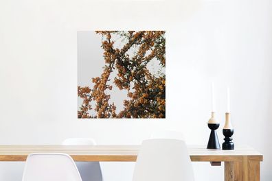 Glasbild Glasfoto Wandbild Bilder Deko 50x50 cm Bloemen - Takken - Natuur