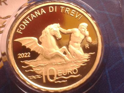 Original 10 euro 2022 PP Italien Fontana di Trevi Trevibrunnen 3g 900er Gold
