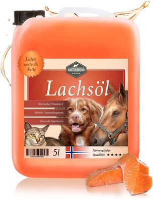 Martenbrown® Norwegisches Premium Lachsöl für Hunde, Pferde und Katzen Fischöl