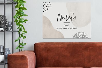 Leinwandbilder Bilder Kunstdrucke Wanddeko Deko Wohnzimmer 80x60 cm Quotes - Nutella