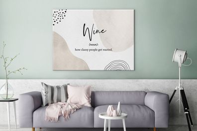 Leinwandbilder Bilder Kunstdrucke Wanddeko Deko Wohnzimmer 120x90 cm Spreuken - Wine