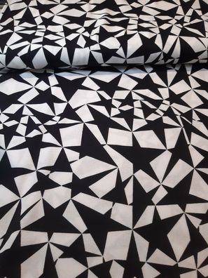 Marc Cain: Baumwolljersey "Stars", schwarz-weiß, 135 cm breit, Meterware, ab 0,5 m