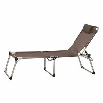 Sole Liege Gestell Aluminium silber, Fläche Textilbezug taupe