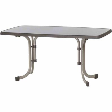 Boulevard-Klapptisch, 150x90x72 cm, chamapgner Stahrohrgestell, Mecalit-Pro-Platte