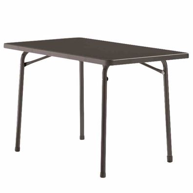 Klapptisch, 115x70 cm, eisengrau, U-Bügel Gestell Stahrohrgestell, Mecalit-Pro-Platte