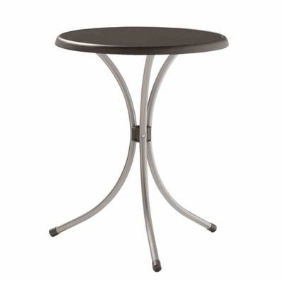Bistrotisch, Ø 60x72 cm, graphit Stahlrohrgestell, Dekorplatte