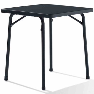 Klapptisch, 70x70 cm, eisengrau, U-Bügel Gestell Stahlrohrgestell, Mecalit-Pro-Platte