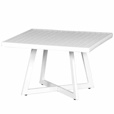 Alexis Lounge Tisch 70x70cm Aluminium matt-weiß Gartentisch Tresentisch Bartisch