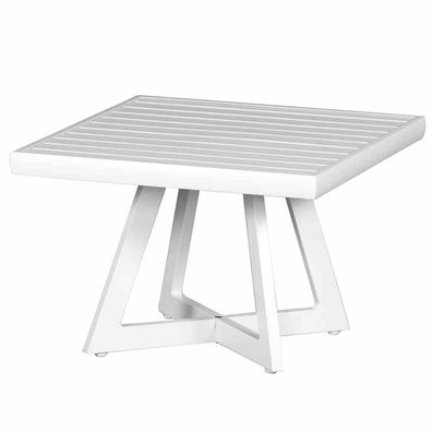 Alexis Lounge Tisch 50x50 Aluminium matt-weiß Gartentisch Tresentisch Bartisch