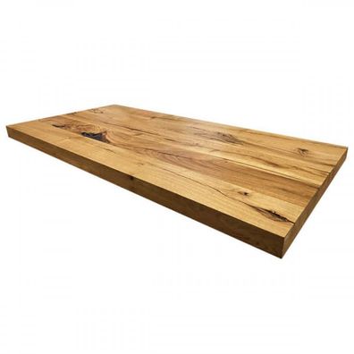 Tischplatte Eiche Rustikal Extrem, 6 cm stark, aufgedoppelt, Glattkant, geölt