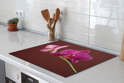 Herdabdeckplatte 60x52 cm Bloemen - Orchideeën - Roze