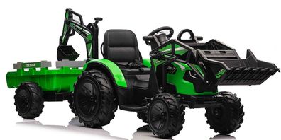 Kinderfahrzeug Traktor Ultimate X2 mit Front/ Hecklader und Anhänger 2m länge