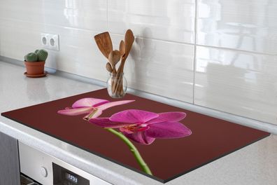 Herdabdeckplatte 90x52 cm Bloemen - Orchideeën - Roze