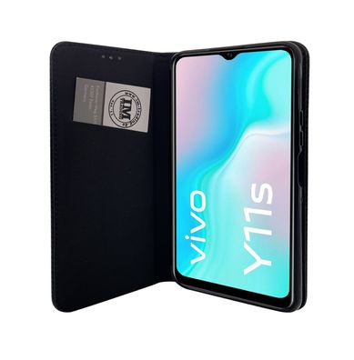 Buch-Tasche Hülle Smart Magnet für Vivo Y11s schwarz