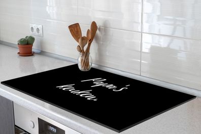 Herdabdeckplatte 85x52 cm Quotes - Spreuken - Papa - Papa's keuken - Vader