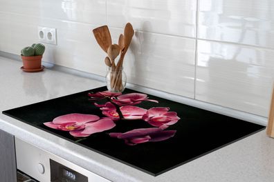 Herdabdeckplatte 78x52 cm Planten - Orchidee - Bloemen - Roze