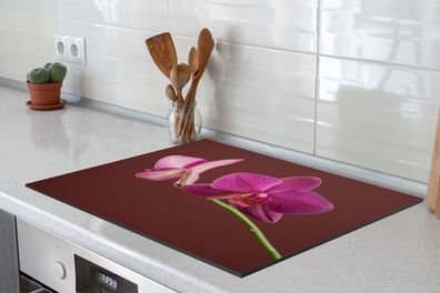 Herdabdeckplatte 65x52 cm Bloemen - Orchideeën - Roze
