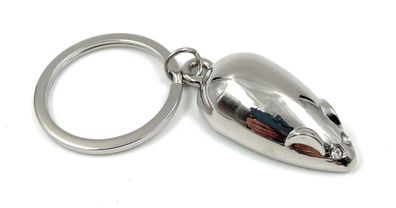 Maus Tier Schlüsselanhänger Keychain Silber aus Metall