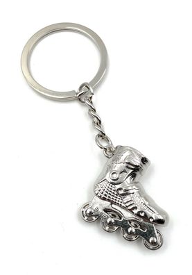 Schlüsselanhänger Inline Skate Skaten Silber Metall Anhänger Charm