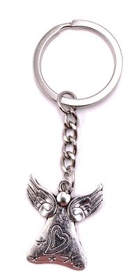 Schlüsselanhänger Engel Schutzengel mit Herz Metall Anhänger Charm