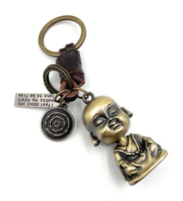 Schlüsselanhänger Buddha Leder Glaube Buddhismus Metall Anhänger Charm