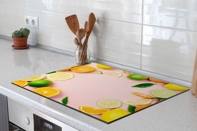 Herdabdeckplatte 65x52 cm Fruit - Citrus - Pastel
