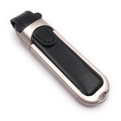 Leder Schatulle aufklappbar silber schwarz Funny USB Stick div Kapazitäten