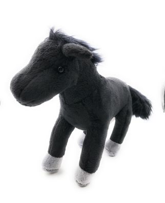 Plüschtier Kuscheltier Stoff Tier Pferd schwarz stehend 25 cm (Gr. 25)