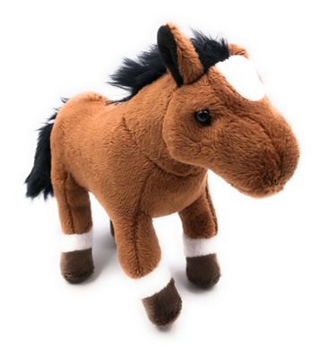 Plüschtier Kuscheltier Stoff Tier Pferd braun stehend Comtois 26 cm (Gr. 26)