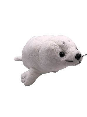 Plüschtier Kuscheltier Stoff Tier Sattelrobbe Seehund weiß 22 cm (Gr. 22)