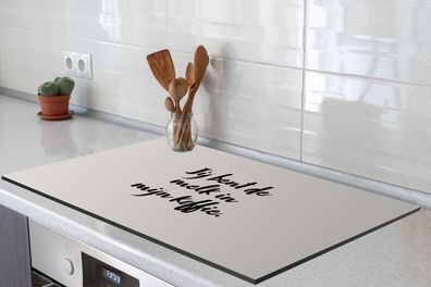 Herdabdeckplatte 85x52 cm Taupe - Jij bent de melk in mijn koffie - Quote