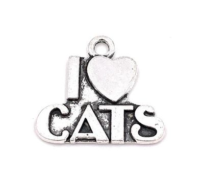 Charm Love Cats katzen Fan Anhänger Kette Schmuckzubehör Bastelbedarf