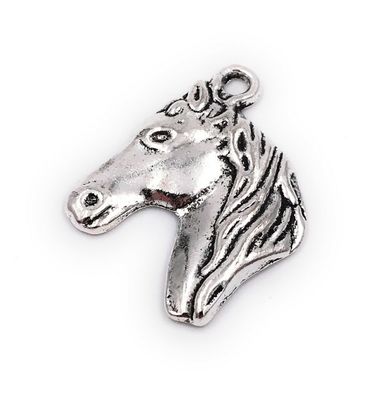 Charm Pferd Kopf Tier groß Anhänger Kette Schmuckzubehör Bastelbedarf
