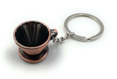 Schlüsselanhänger Kaffeefilter Brühkaffeefilter Kaffee Bronze Anhänger Keychain