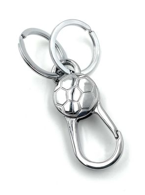 Schlüsselanhänger Fußball Ball Karabiner Silber Anhänger Keychain