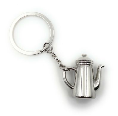Schlüsselanhänger Karaffe Teekanne Kaffeekanne Silber Anhänger Keychain