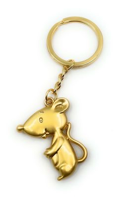 Schlüsselanhänger Niedliche Maus Dick Gold Anhänger Keychain