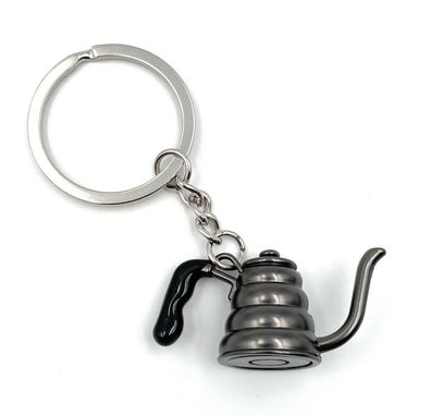 Schlüsselanhänger Teekanne Antik Kaffeekanne alt Schwarz Anhänger Keychain