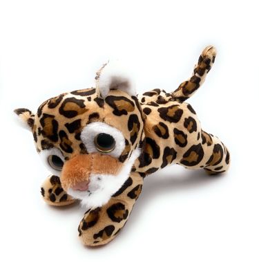 Plüschtier Stofftier Kuscheltier Panther Großkatze Leopard Länge 19 cm Braun