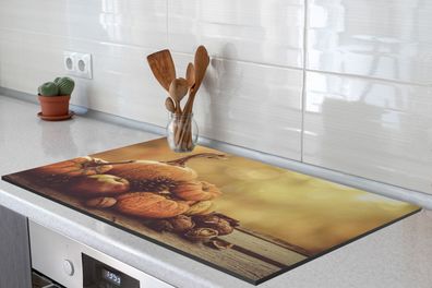 Herdabdeckplatte 90x52 cm Pompoen - Herfst - Dennenappel - Fruit - Appel
