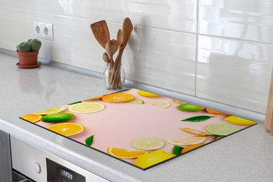 Herdabdeckplatte 60x52 cm Fruit - Citrus - Pastel