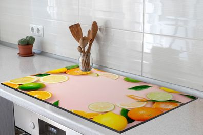 Herdabdeckplatte 90x52 cm Fruit - Citrus - Pastel