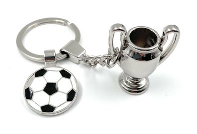 Fußball Pokal Meister Schlüsselanhänger Metall Glücksbringer Anhänger Geschenk