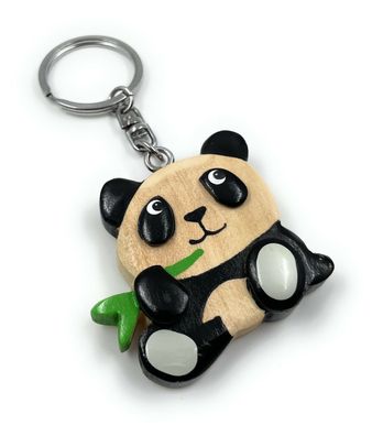 Panda Bambus Tier Schlüsselanhänger Metall Glücksbringer Anhänger Geschenk