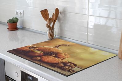 Herdabdeckplatte 65x52 cm Pompoen - Herfst - Dennenappel - Fruit - Appel