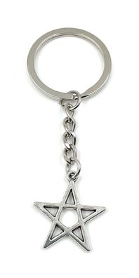 Stern Symbol Pentagramm Schlüsselanhänger Metall Glücksbringer Anhänger