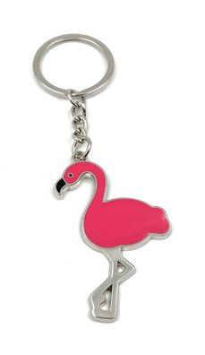 Flamingo Tier Vogel Schlüsselanhänger Metall Glücksbringer Anhänger